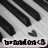 Black-and-white piano keys with a small heart symbol on one key, overlaid text reading 'brandon <3' in pixelated font.