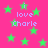 A static image with a bright pink background filled with green stars and repeated text "i love Charlie" in light purple pixelated font.