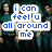 Pixelated group of people with blue text overlays reading "i can feel u all around me" and "thickening the air around me", transitioning to a smaller group on a gray background.