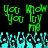 Green pixelated text 'You' and 'Know You' above cyan pixelated hands against black background