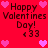 Pixelated red background with repeated 'Happy Valentines Day! <33' text and pink heart symbols arranged in a pattern