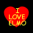 Four red heart-shaped icons with yellow text "I LOVE ELMO" on black background, each showing slight pixel variation across frames.