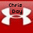 Red background with white Under Armour logos; text 'Chris Day' and '# 70' above left logo, 'A Team' below right logo.