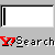 Two side-by-side rectangular with white backgrounds and black borders, each containing a vertical black bar on the left, below which red and black pixelated text reads 'Y? Search' with a red question mark