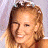 A split-frame contact sheet showing a pixelated image of a smiling woman with blonde hair on the left and green text reading "Original Icons .com" on a dark green background on the right.