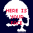 Pixelated skull icon with red text 'HERE IS YOUR FACE' displayed across four frames showing color variations of the skull against dark and light backgrounds.