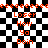 Black-and-white checkered background with orange pixelated text reading "Loser How Ya Doin" in two vertical , framed by orange pixelated borders