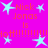 A static image with a bright pink background featuring repeated text and star symbols.