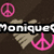 Pixelated icon with pink peace symbols, partial text, and a pink bear making a peace sign.