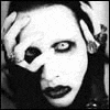 Black-and-white animated sequence showing a person with pale face, dark eye makeup, and long hair in six distinct poses including hand-to-head gesture, tilted head, and mouth near fingers.