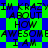 Pixelated text repeats 'IM KRAZY ABOUT HOW AWESOME I AM' over a blue and green checkered background with star-shaped overlays.