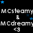 Animated icon with repeating text patterns and blue stars on black background, showing subtle star movement.