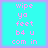 Four identical cyan square with pink pixelated text reading "wipe yo feet b4 u com in" arranged in a on a purple background