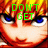 Pixelated anime-style character with blonde hair and blue eyes, displaying three distinct facial expressions across a