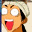 Three distinct cartoon character faces with exaggerated expressions displayed in a