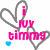 Pixelated heart-shaped outline with 'i luv timmy' text in pink and red, featuring small colored dots that change position across frames.