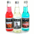 Three soda bottles with red, white, and blue liquid stand side-by-side on a white background; text reads "I Love Jones Soda" in pixelated font.