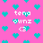 Pixelated pink background with cyan hearts and white text 'tena ownz <3' repeated in multiple positions.