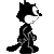 A 5x4 contact sheet of black-and-white animated frames showing a cartoon cat character in various poses and movements against a gray background.