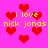 Pixelated pink background with red heart shapes and yellow text reading 'i love nick jonas' repeated across the image.
