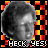 A 6-frame animated contact sheet showing a grayscale cartoon face with varying expressions against a checkered background, each frame paired with "HECK YES!" text.
