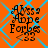 Orange background with blue diamond pattern; four identical text blocks reading "Aussie Apple Forles <.55" in black pixelated font