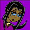 Pixel art of six distinct character faces with varying expressions, backgrounds, and features including glasses, pigtails, and necklaces