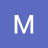 A pixelated white capital letter M centered on a solid blue background with no additional elements or text.