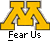 A static contact sheet of two identical yellow 'M' logos with pixelated edges on a gray background, each labeled "Fear Us" below and accompanied by promotional text for badassbuddy.com.