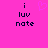 Pixelated text and heart symbols on a bright pink background with two identical static frames.