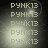 Pixelated text 'PUNK13' repeated vertically on a dark background with a glowing light effect shifting position across frames.