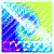 Animated pixel art sequence showing a dynamic light burst transitioning into abstract patterns with 'CYBER' text and numerical digits.