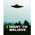 A pixelated contact sheet showing two frames of an animated icon with a UFO over trees and text reading "I WANT TO BELIEVE" on the left, and green text "Original Icons .com" on a dark background on the right.