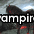Animated icon shows a dark figure with red accents against a cloudy sky, text 'vampireraver' and '101' appear sequentially.