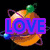 Animated icon shows a pixelated orange planet with rings and a green satellite, overlaid with blue text reading LOVE, YOUR, and LIFE across different frames.