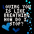 A static digital image displays repeated text and heart symbols on a black background with blue accents.