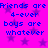Blue pixelated text on a bright pink background with purple stars, repeated in two identical sections.