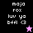 Pixelated text and star icons on black, purple, pink backgrounds with consistent layout