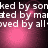 Pixelated text overlays a pink and black gradient background with shifting light effects.
