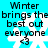 Pixelated text and snowflake icon on cyan background with heart symbol, repeated in four identical