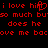 Red pixelated text on black background with a heart symbol replacing 'i' in 'him', repeated across multiple lines.