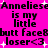 Pixelated text on bright pink background with white sparkles, repeating 'Anneliese is my little butt face loser<3' in two