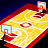 Static pixel art of a basketball court with two hoops, yellow playing surface bordered by red lines on dark background.