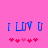 Blue 'I LUV U' text on pink background with red heart symbols below, two identical frames side-by-side.