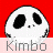 pixelated cartoon heads with black eyes and small noses on a red background, each labeled 'Kimbo' in varying text colors
