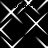 Black and white pattern of intersecting lines forming diamond shapes with varying line thicknesses on a solid black background.