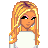 A 4x3 contact sheet of a pixel art animated icon featuring a blonde female character, clothing parts, and heart symbols with text elements.