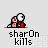 Pixel art animation of two figures in red and gray clothing with white spherical heads, one figure repeatedly striking the other with a red object as red splatters appear.