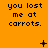 Orange background with repeated text "you lost me at carrots." and changing symbols above each instance. The symbols shift from plus to asterisk to X, then to another plus, period, colon, and dots.