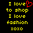 Yellow pixelated text on black background with red heart symbol replacing 'love' in first line, repeated across two side-by-side